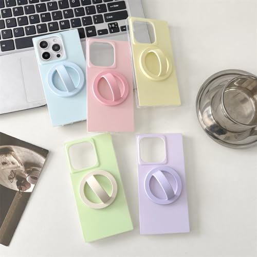 Coque iPhone 15 Pro vert menthe avec support magnétique silicone antichoc