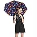 Meaudiwes Fashion Compact Auto Folding Umbrella Windproof Travel Umbrella For Rain & Sun Christmas Butterfly