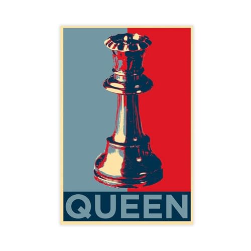 OIQUTGNG Chess Queen - Póster en lienzo original de 40 x 60 cm