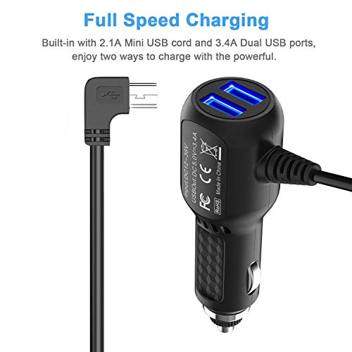 Car Charger Compatible for Garmin Nuvi, APPHOME 6.6ft Mini USB Charing Cord 12V/36V Garmin GPS Accessories Vehicle Power Adapter Compatibe for Garmin GPS Nuvi 2539LMT 2597LMT Dashcam - Thumbnail 4