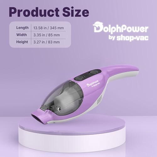 Image of Shop-Vac DolphPower Handheld Vacuum, 4500 Pa Cordless Mini Vacuum, Purple