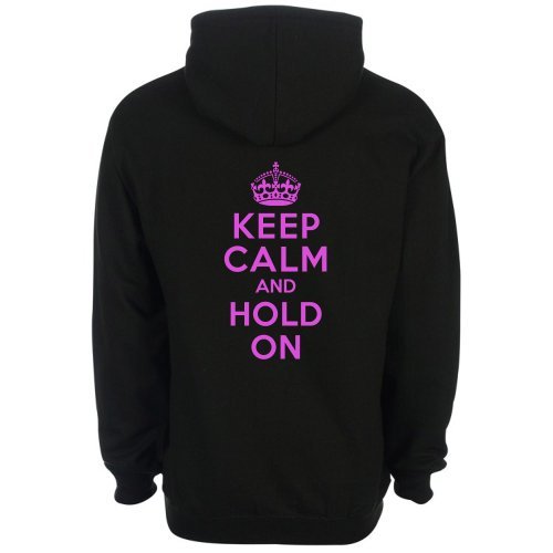 Doodleman Keep Calm And aguanta rosa impreso negro sudadera niño Negro negro Talla:Age 9-11 34-36" Chest