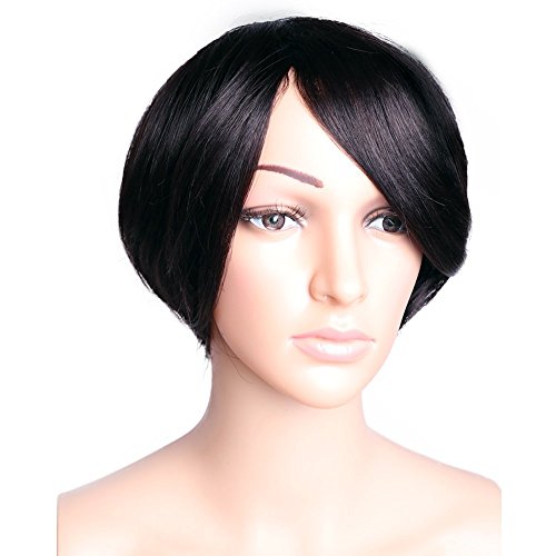 Golden Rule Human Hair Wigs Pixie Cut Short Brazilian Hair Glueless None Lace Wig Natural Color