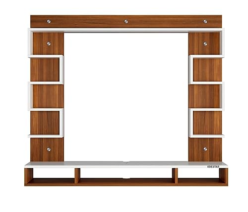Odestar Centric Engineered Wood TV Entertainment Unit Set Top Box Stand Mounted TV Unit – Ideal for Upto Size 43inch tv (Classic Walnut & White) Odestar Centric Engineered Wood TV Entertainment Unit Set Top Box Stand Mounted TV Unit – Ideal for Upto Size 43inch tv (Classic Walnut & White)