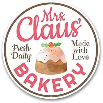 Mrs Claus Decor Mrs Claus Bake Shop, cartel de pastelería, decoración de panadería, horneado de Navidad, Claus, decoración de Navidad, letrero de