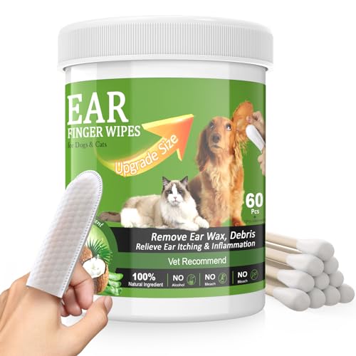 60-pcs-Extra-Large-Dog-Ear-Wipes-Ear-Cleaner-for-Dogs-and-Cats-Remove-Ear-Wax-Debris-Gently-Soothes-Deodorizes-All-Natural-Ingredients-Coconut-Scent-with-Cotton-Swabs - Cucciolini Doodles   60-pcs-Extra-Large-Dog-Ear-Wipes-Ear-Cleaner-for-Dogs-and-Cats-Remove-Ear-Wax-Debris-Gently-Soothes-Deodorizes-All-Natural-Ingredients-Coconut-Scent-with-Cotton-Swabs