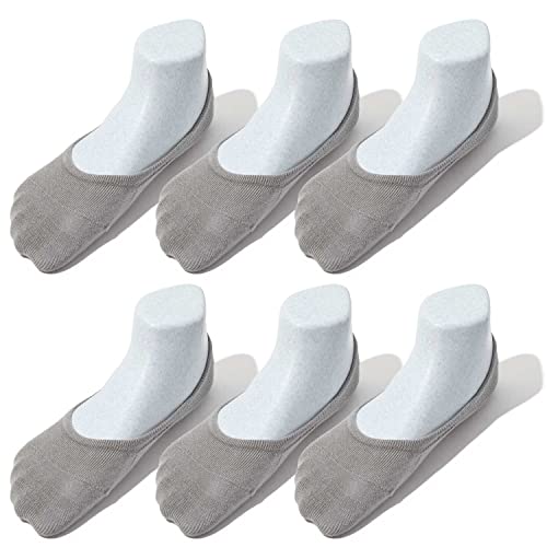 Image of SHEEC No Show Active Socks for Women - Low Cut Liner for Sneakers and Boat Shoes - Non-Slip Invisible with Snug Fit - Thin, Breathable, Durable Design Gray - Small 6 Pairs O.V