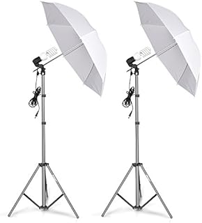 EMART Photography Umbrella Lighting Kit, 400W 5500K Photo Portrait Continuous Reflector Lights for Camera Video Studio Shooting Daylight (2 Packs)