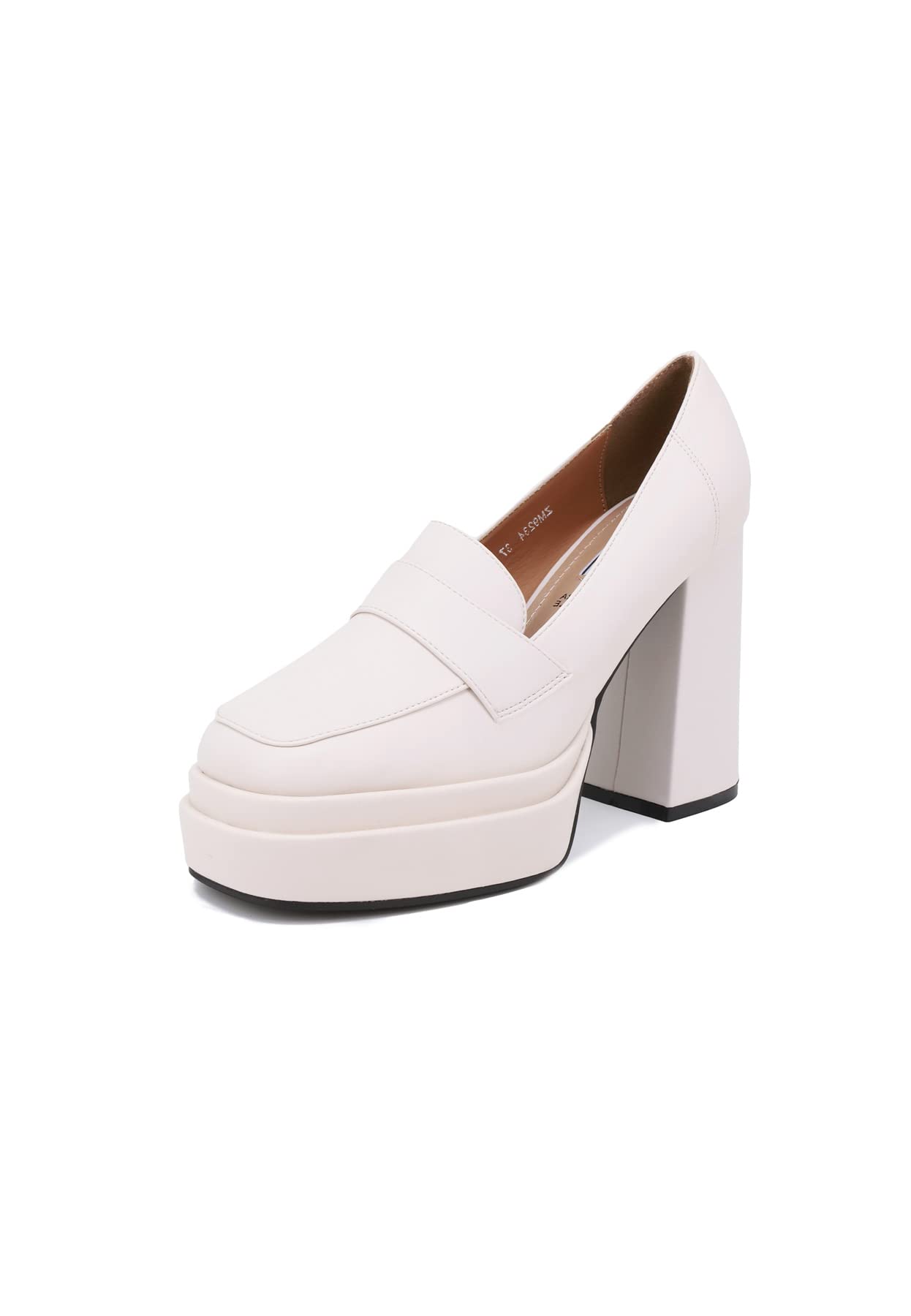 QUEEN HELENA Mocassini Con Tacco 8.5cm - Pelle, Plateau, Altezza Caviglia, Eleganti Casual