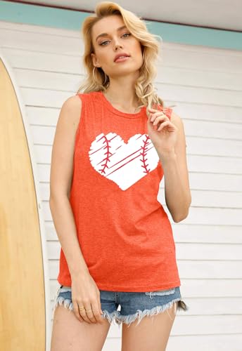 TAOHONG Baseball Tank Top Women Heart Print Baseball Tanks Cute Workout Graphic Casual Summer Sleeveless Shirt Vest Top3
