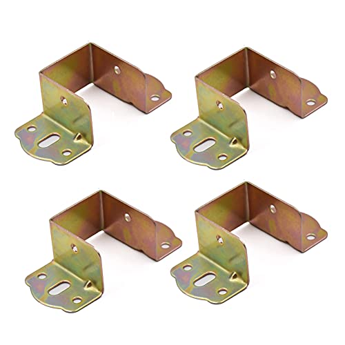 DBTHTSK 4 bisagras de cama, soportes de metal de hierro gris, acabado chapado, estilo básico, accesorios de hardware para muebles
