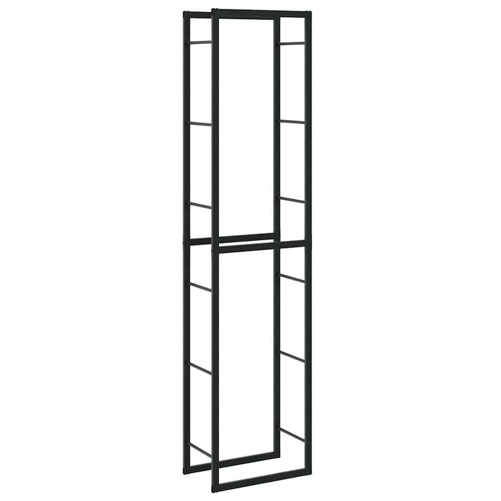 Homgoday Leñero de Acero Negro 50x30x209 cm