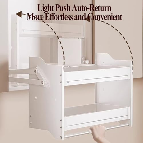 Adjustable Multi-Functional Spice Rack for Kitchen Cabinets - 2 Pull-Out Shelves (22.05in) - Space-Saving Organizer for Herbs, Spices, and Condiments