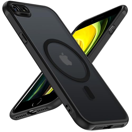 ivoler Funda Magnética para iPhone SE 2022/2020 (3. / 2. Generación) / iPhone 8 4.7 Pulgadas, Compatible con MagSafe, Carcasa Protectora Antigolpes Translúcida Mate Trasera Fina Anti Choques Case