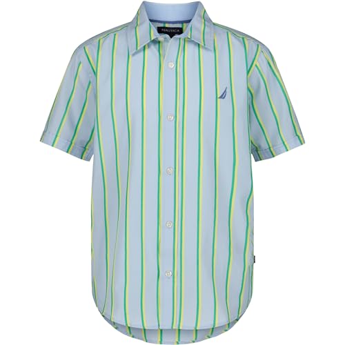 Image of Nautica Boys Short Sleeve Woven Button-Down Shirt. Light Weight & Breathable