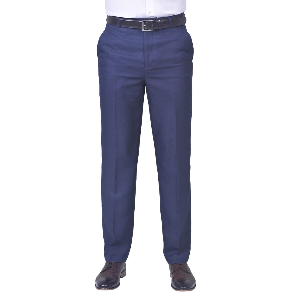 Jolliman Men's Navy Formal Trousers Pants Smart Casual Business Office Work Trouser Waist 44W / 33L