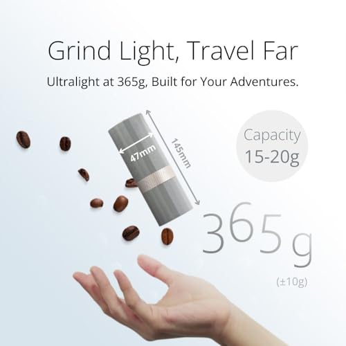 Image of 1Zpresso Q Air Manual Coffee Grinder-Black, Mini Slim Travel Sized Fits in The Plunger, Stainless Steel Conical Burr, Numerical Adjustable Setting for Pour Over French Press Cold Brew