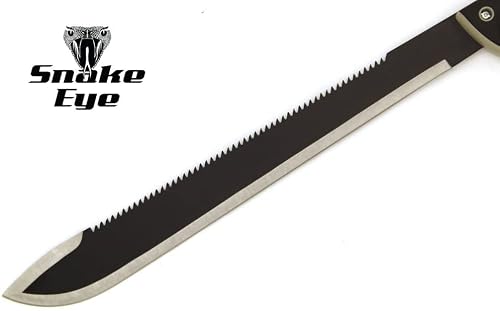 Snake Eye Tactical Full-Tang Fixed Blade Machete w/Sheath Outdoors Hunting Camping Fishing (770BK)