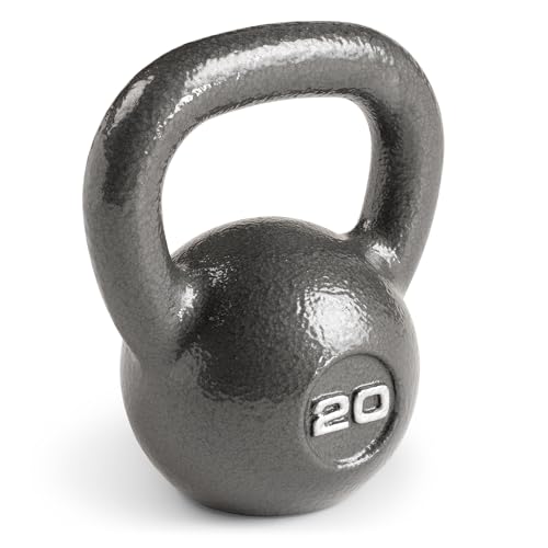 Marcy Hammertone Kettlebells, Ideal Workout Weights For Home Gym, Cast Iron, Black, 20lbs HKB-020
