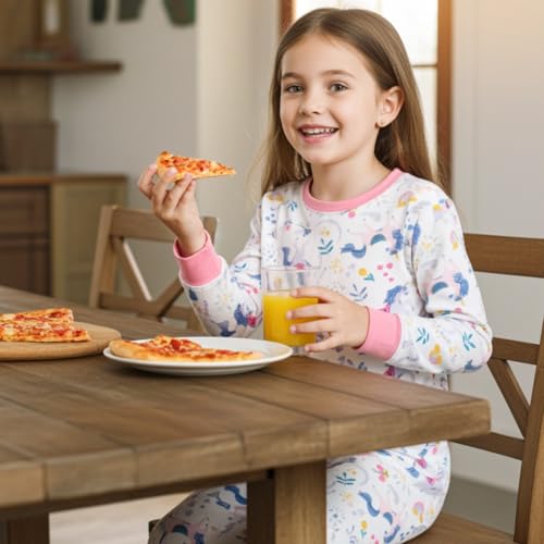 Image of PATPAT Toddler & Kids Pajama Sets with Bamboo Viscose, Snug Fit Pjs for Girls, All-Season Comfort Sleepwear, Ages 2-12 Years