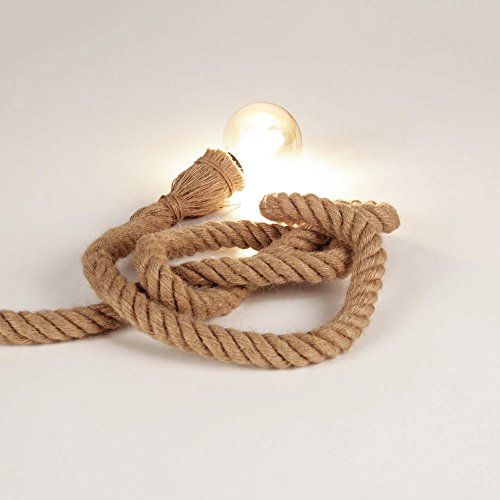s.LUCE Seil-Tischleuchte Rope mit Fassung 200 cm Braun Seil-Tischlampe Tischleuchte