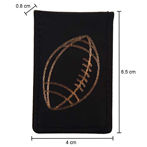 Image of LB LEATHERBOSS Men's New Leather Strong Magnetic Money Clip (Football)