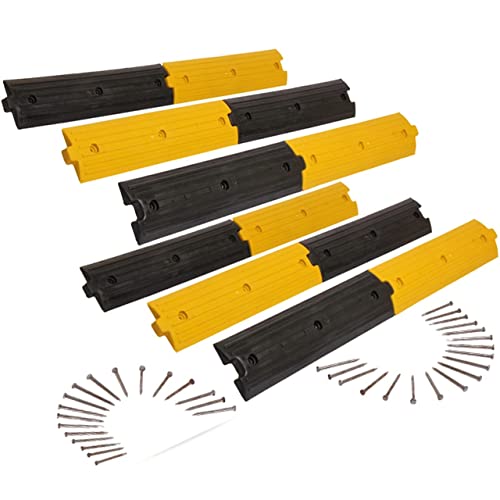 Image of LADWA 6 Mtrs Plastic Rumblers Road Safety Speed Breaker /Speed Hump in Black & Yellow Color for High Visibility