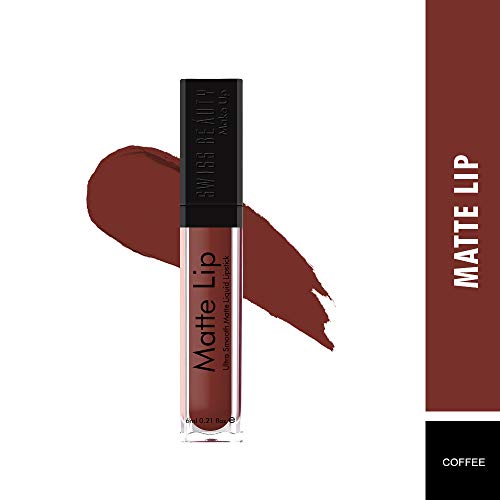 Image of Swiss Beauty Ultra Smooth Matte Liquid Lipstick, Coffee 302-11, 6ml - Smooth Lip Color, Weightless Finish, Silky Matte Finish, Iconic Lip, Matte Finish, Matte Lipstick, Liquid Lipstick (Pack of 2)
