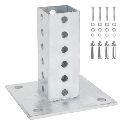 Toriexon Square Sign Post Anchor Base with 4 Expansion Bolts