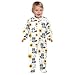 Emelivor Raccoons Sunflower White Newborn Baby One-Piece Sleepers Footie Long Sleeve Romper Pjs for Girl Boy Kids