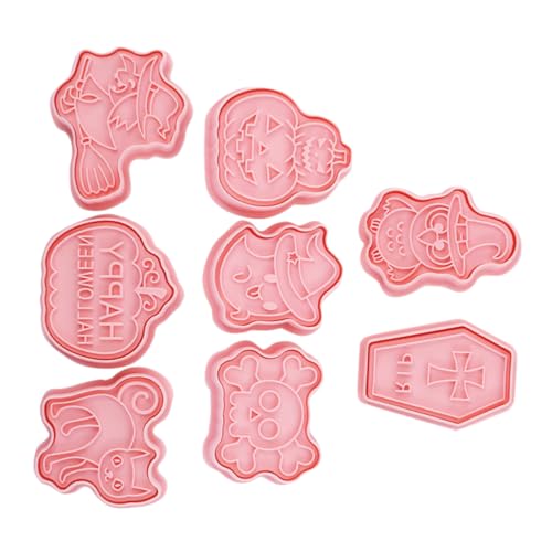 MAGICLULU 4 Juegos Cortadores De Galletas De Halloween Planchas De Asar Planchas Para Asar Alfiler Anillos De Pastel Para Hornear Molde De Silicona Suministros Para Hornear Páginas 8 Uds * 4