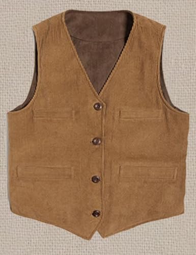 ONAXTDA Men's Reversible Design Vest Two-way Wear Corduroy and Suede Waistcoat2