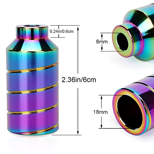Aluscota Scooter pegs - 2 stück Pro Stunt Scooter Pegs Rainbow Schward mit 12.9 Stufe Achse und Befestigungsmutter | Aluminium PRO-Roller-PEG | 5050s Grinds (Neo)