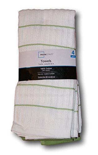Kitchen Hand Towels - 100% Cotton - Pack of 4 - Green Kitchen Hand Towels - 100% Cotton - Pack of 4 - Green