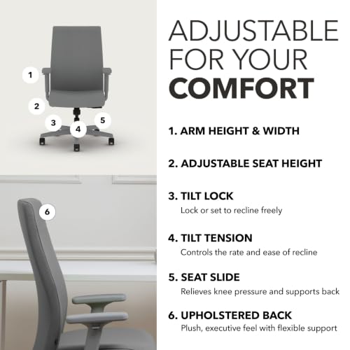Image of HON Ignition 2.0 Ergonomic Office Chair, Lumbar Support, Desk Chair, Frost