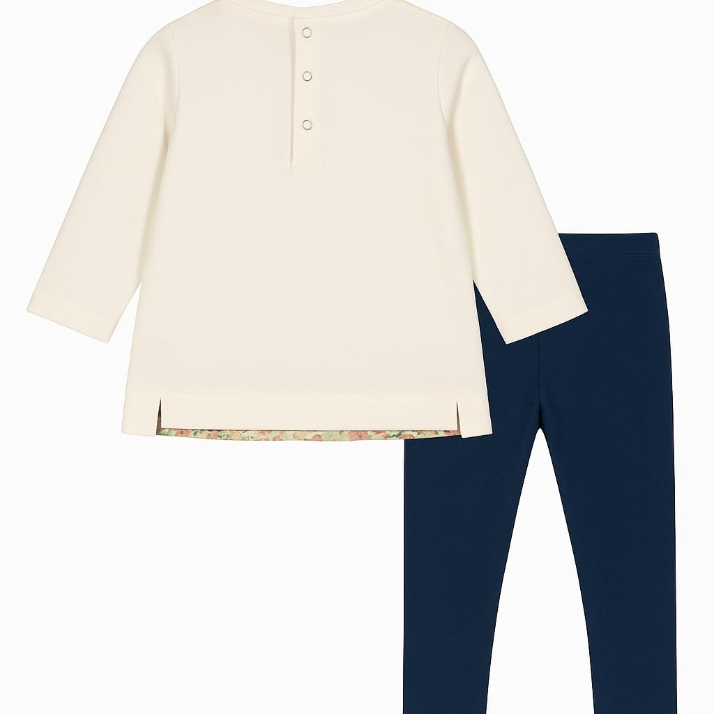 Generico Mayoral Completo Neonato Bimba 6-24 Mesi – Set Maglietta a Manica Lunga con Applicazioni 3D e Leggings – Abbigliamento Invernale Autunno Inverno