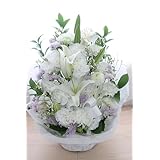 花くらぶ お供え 花 アレンジメント 生花【お供え アレンジ ユリ入りラージ】 (パープル～ブルー)