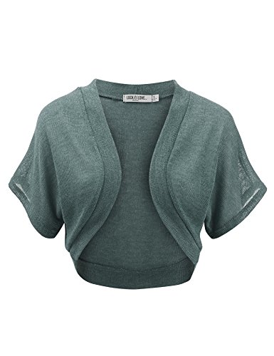 Image of Lock and Love Women's Versatile Open Front Lightweight Short Sleeve Bolero Shrug