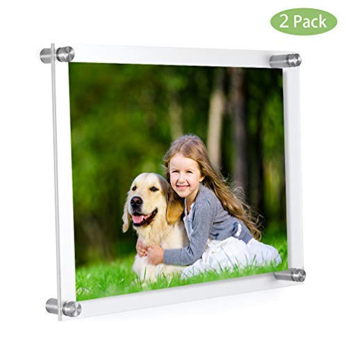Meetu Acrylic Picture Frames 11X14 -Inner 10X12 Photo Frames Wall Frames To Display Family Pictures, Baby Pictures, Documents, Arts, Dog Pictures -Make Clear Float 3D Look (2 Pack) #TOP7