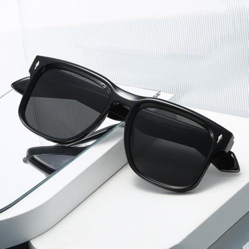 Lunettes de soleil carrées protection UV400 monture métal rétro chic - 2