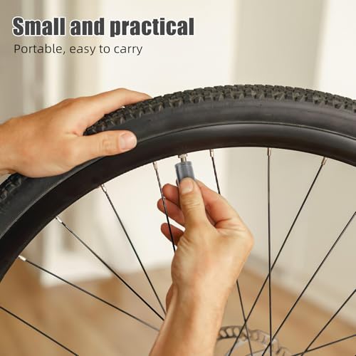 Tapas para válvula de neumático para bicicleta MAGICLULU, 2 piezas, aleación de titanio, color plata, compatibles con bicicletas de montaña y carretera miniatura 4