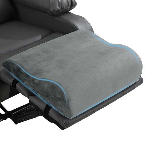 HOMBYS Extra Large Recliner Leg Pillow, Memory Foam Foot Rest Cushion Wave Shape Recliner Footrest Extender, Multi Purpose Back & Lumbar Support Pillow for Recliner, Bed, Sofa Couch, (Light Grey)