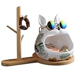 Key Tray Key Holder for Table Key Bowl Creative Entrance Key Holder Resin Cool Dog Sculpture Jewelry