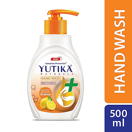 Image of Yuthika Hand Wash | Liquid Hand Wash with 100% Natural Lemon Extract | pH-Balanced Formula for Germ Protection | 500ml (Pack of 1)