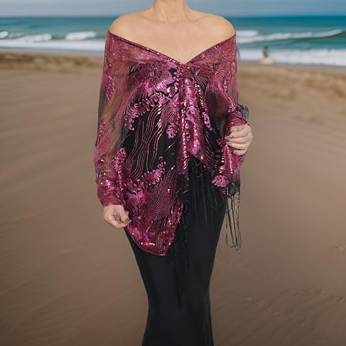 Formal Evening Wrap Wedding Shawl Cape Plus Size Stole Sequin Cape Chiffon Mother of the Bride Dress Bridesmaid Stole3