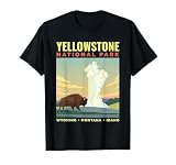 Yellowstone US National Park Bison Vintage Gift T-Shirt