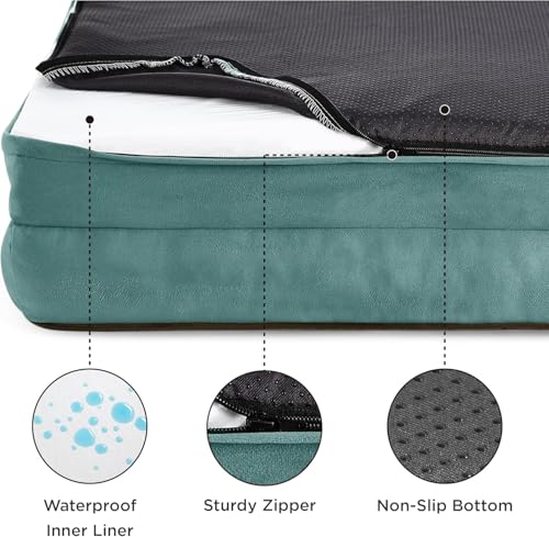 Image of Cutepups Orthopedic Dog Bed Comfortable Dog Mattress for Sleeping, Washable pet Bed for Dogs (Washed Blue /Cream, 3XL)