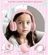 KONNAO Upgrade USB Typ C Kinder-Kopfhörer, kabelgebundene Kopfhörer für Kinder mit Mikrofon für Jungen und Mädchen, einstellbare Lautstärke von 85 dB/94 dB (Rosa)