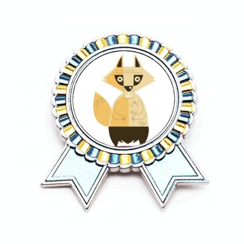 Broche Halloween Happy Badge Fox Fear accessoire métal pour soirée déguisée