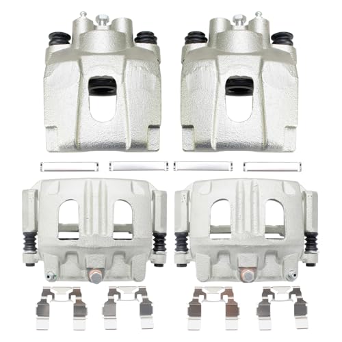Image of TRQ Front and Rear Brake Caliper Set Zinc Coated Brackets Compatible with 2002-2005 Ford Explorer 2002-2005 Mercury Mountaineer